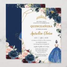Quinceañera Blue Burgundy Blush Bloral Princess I