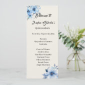 Quinceanera blue double side program card  programm (Stehend Vorderseite)