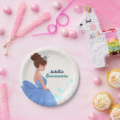 Quinceañera Blue Elegant Princess Paper Plate Pappteller (Party)