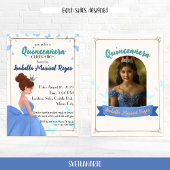 Quinceañera Blue Elegante Prinzessin Einladung