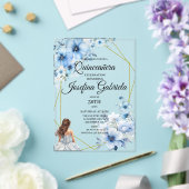 Quinceanera blue floral acryleinladungen (In Situ (Hochzeit))