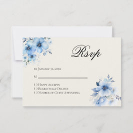 Quinceanera blue Reply RSVP Card Karte