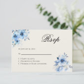 Quinceanera blue Reply RSVP Card Karte (Stehend Vorderseite)