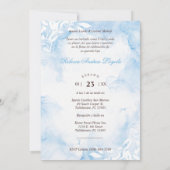 Quinceañera Blue Watercolor Chic Paris Eiffel Einladung (Rückseite)