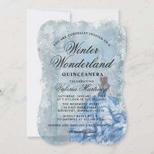 Quinceanera Blue Winter Wonderland Princess Invita Einladung