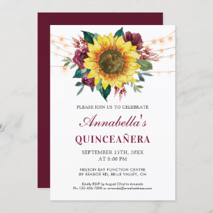 Quinceanera Blumenblume Party Einladung