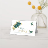 Quinceañera Blumengrün Platzkarte (Vorderseite)