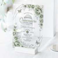 Quinceanera Blumenschmuck Sagegrün Silber