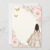 Quinceanera Blush Bloral Princess Champagne Dress Einladung (Rückseite)