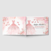 Quinceañera Blush Bloral Prinzessin Butterfells Go Gästebuch (Voll)