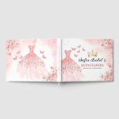 Quinceañera Blush Bloral Prinzessin Butterfells Go Gästebuch (Voll)
