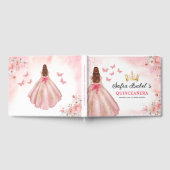 Quinceañera Blush Bloral Prinzessin Butterfells Go Gästebuch (Voll)