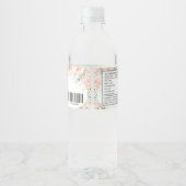 Quinceañera Blush Blumenkleid Sweet 16 Geburtstag Wasserflaschenetikett (Rückseite)