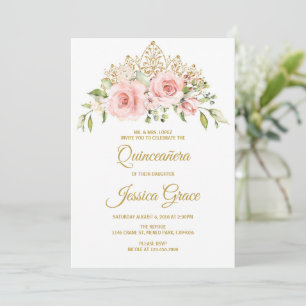 Quinceanera Blush Pink Blume, Mis Quince Einladung