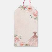 Quinceañera Blush Pink Blumenkleid Birthday Gefall Geschenkanhänger (Rückseite)