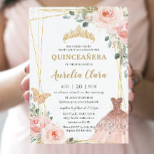 Quinceañera Blush Pink Blumenprinzessin Gown Tiara