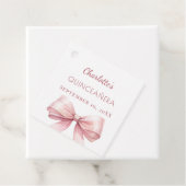 Quinceanera blush pink bow DIY Geschenkanhänger (Beispiel)