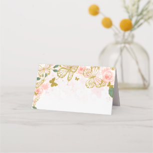 Quinceanera Blush Pink Butterfly Platzkarte