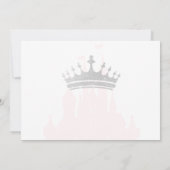 Quinceanera Blush Pink Floral Silver Crown Foto Save The Date (Rückseite)