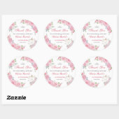 Quinceanera Blush Pink Floral Silver Crown Runder Aufkleber (Blatt)