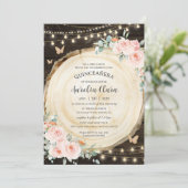 Quinceañera Blush Pink Floral verzauberter Wald Einladung (Stehend Vorderseite)