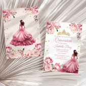 Quinceanera Blush Pink Princess Dress Tiara Einladung