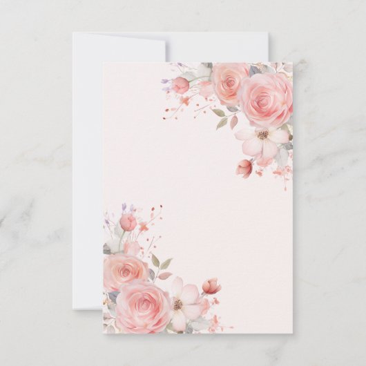 Quinceañera Blush Pink Rose Floral Butterfly Einladung (Rückseite)