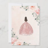 Quinceañera Blush Pink Rose Floral Mis Quince Anos Einladung (Rückseite)