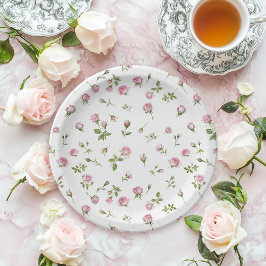 Quinceanera Blush Pink Rose Geburtstag Pappteller