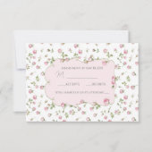 Quinceanera Blush Pink Rose Geburtstag RSVP Karte (Vorderseite)