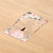 Quinceañera Blush Pink Rose Gold Prinzessin Acryleinladungen (Ablage )