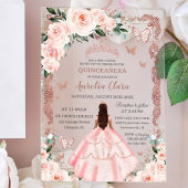 Quinceañera Blush Pink Rose Gold Prinzessin Acryleinladungen