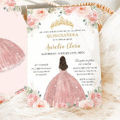Quinceañera Blush Pink Rose Gold Prinzessin Einladung