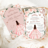 Quinceañera Blush Pink Rose Gold Prinzessin Einladung