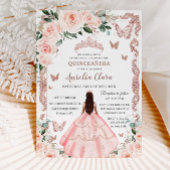 Quinceañera Blush Pink Rose Gold Prinzessin Einladung