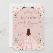 Quinceañera Blush Pink Rose Gold Prinzessin Einladung (Rückseite)
