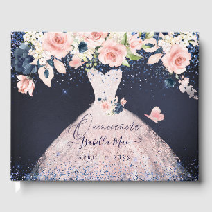 Quinceanera Blush Princess Glitzer Gown Confetti G Gästebuch