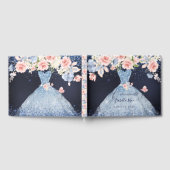 Quinceanera Blush Princess Glitzer Gown Confetti G Gästebuch (Voll)