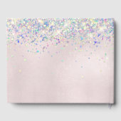 Quinceanera Blush Princess Glitzer Gown Confetti Gästebuch (Rückseite)