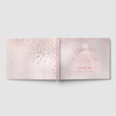 Quinceanera Blush Prinzessin Glitzer Gown+Confetti Gästebuch (Voll)