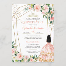 Quinceanera Blush Rosa Rosen und Gold, Girl Gown
