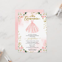 Quinceanera Blush Wasserfarbe Blume Rosa Kleid