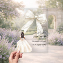 Quinceanera-Bogen Elfenbein Kleid Creme klar Luxus