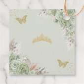 Quinceañera Boho Sage Green Floral Pampas Grass Geschenkanhänger (Rückseite)