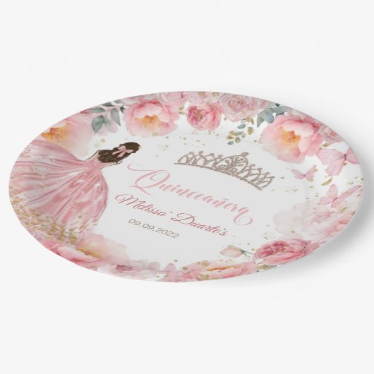 Quinceañera Bow Butterfets Paper Teller (Schrägansicht)