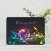 Quinceañera Bright Neon Lights Einladung (Stehend Vorderseite)