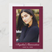 Quinceanera Burgund Blumenkronen Foto Einladung (Rückseite)