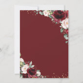 Quinceañera Burgundy Blush Floral Geometric Gold Einladung (Rückseite)