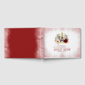 Quinceanera Burgundy Blush Pink Floral Gästebuch (Voll)