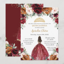 Quinceañera Burgundy Blush Rust BlumenPrinzessin